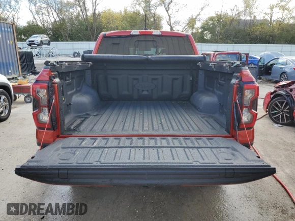 2024 Ford Ranger LARIAT with VIN 1FTER4KH0RLE20133, listed as a Copart auction lot 76017404 with 6,144 mi miles and Salvage Title. Bid and sale history available at carsss.com. Image 6.