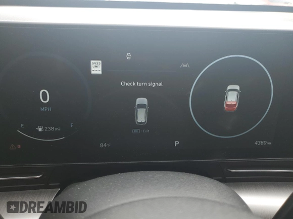2024 Hyundai Kona SEL with VIN KM8HC3AB1RU058003, listed as a Copart auction lot 68331494 with 4,380 mi miles and Non Repairable. Bid and sale history available at DreamBid. Image 9.