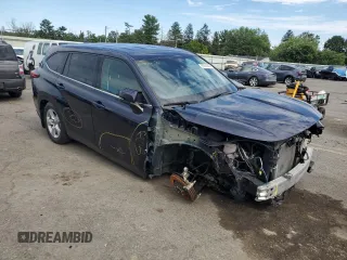2021 Toyota Highlander L with VIN 5TDBZRBH9MS552153, listed as a Copart auction lot 65512635 with 20,153 mi miles and Salvage title. Bid and sale history available at DreamBid. Image 4.