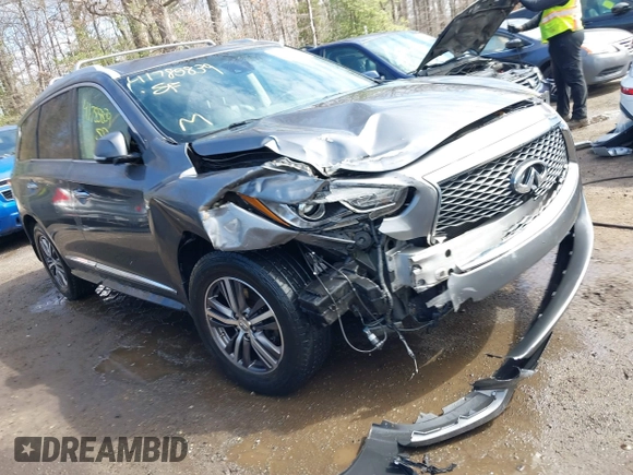 2019 Infiniti QX60 Luxe with VIN 5N1DL0MM5KC529818, listed as a IAAI auction lot 41785839 with 109,012 mi miles and . Bid and sale history available at DreamBid. Image 1.