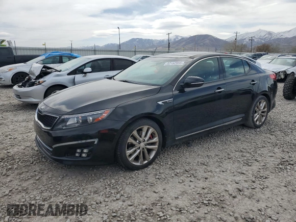 2015 Kia Optima SX Turbo with VIN 5XXGR4A62FG408800, listed as a Copart auction lot 52152955 with 78,195 mi miles and Clean Title. Bid and sale history available at carsss.com. Image 1.