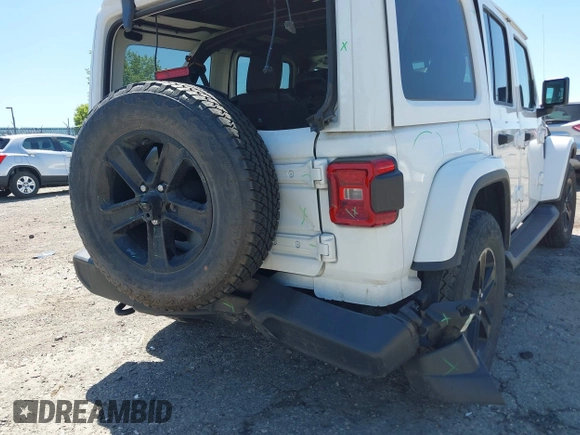 2021 Jeep Wrangler Unlimited Sahara z VIN 1C4HJXEN2MW528137, wystawiony jako IAAI lot #42134514 z przebiegiem 50 030 mil mil oraz . Historia ofert i sprzedaży dostępna na DreamBid. Obrazek 22.