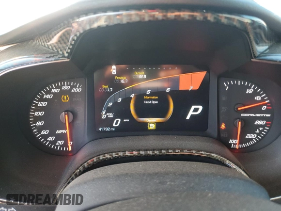 2017 Chevrolet Corvette 1LT with VIN 1G1YB2D79H5104395, listed as a Copart auction lot 45605385 with 41,792 mi miles and Salvage Title. Bid and sale history available at carsss.com. Image 9.