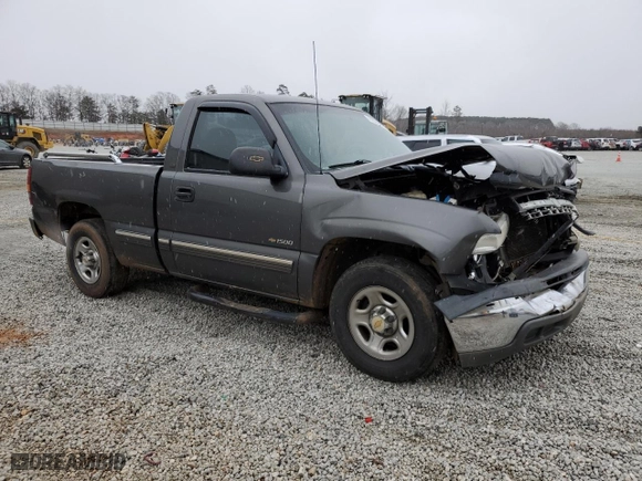 2002 Chevrolet Silverado 1500 LS with VIN 1GCEC14V02Z181060, listed as a Copart auction lot 41828905 with 0 mi miles and Salvage Title. Bid and sale history available at carsss.com. Image 4.