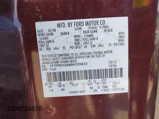 2008 Ford F-150 XLT with VIN 1FTPW12548KD59833, listed as a IAAI auction lot 41764806 with 128,606 mi miles. Bid and sale history available at carsss.com. Image 9.