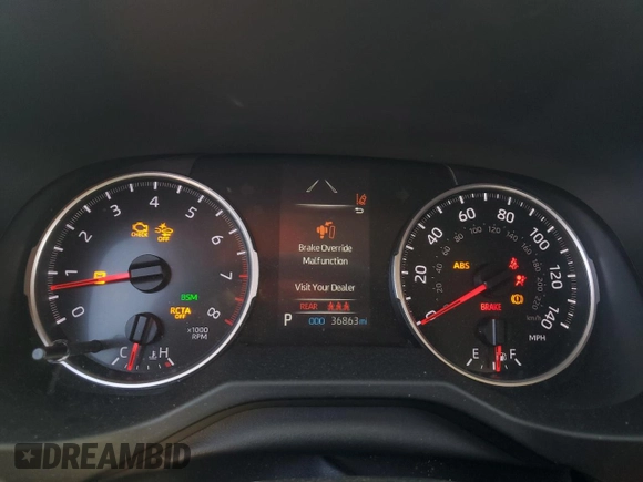 2022 Toyota RAV4 XLE Premium with VIN 2T3C1RFV7NC198419, listed as a Copart auction lot 50213545 with 36,863 mi miles and Salvage Title. Bid and sale history available at carsss.com. Image 9.