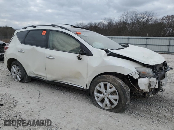 2012 Nissan Murano SV with VIN JN8AZ1MW8CW216621, listed as a Copart auction lot 43841924 with Not Provided miles and Salvage Title. Bid and sale history available at DreamBid. Image 4.