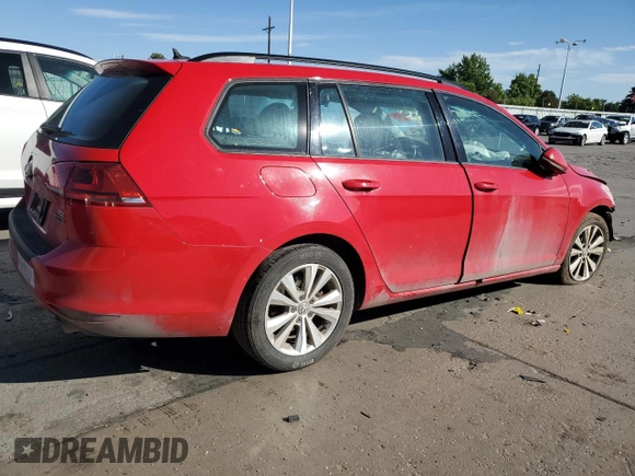 2017 Volkswagen Golf SportWagen S with VIN 3VW017AU6HM522757, listed as a Copart auction lot 55205064 with Not Provided miles and Salvage Title. Bid and sale history available at carsss.com. Image 3.
