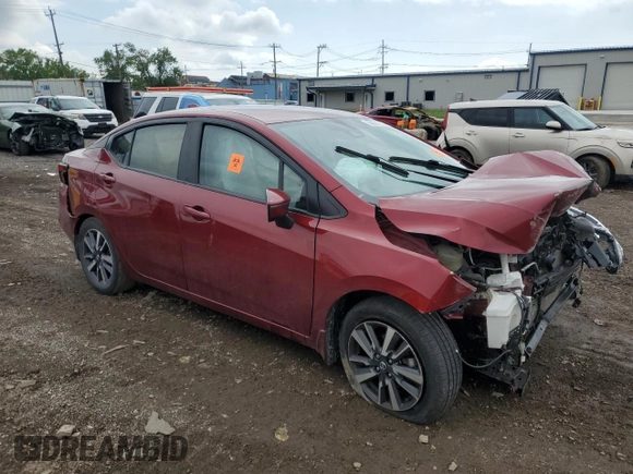 2021 Nissan Versa SV with VIN 3N1CN8EV4ML856575, listed as a Copart auction lot 58821295 with Not provided miles and Salvage title. Bid and sale history available at DreamBid. Image 4.