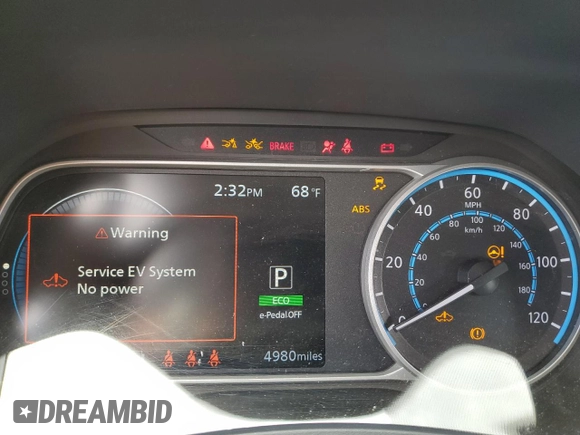 2025 Nissan LEAF SV Plus z VIN 1N4CZ1CV7SC562274, wystawiony jako Copart lot #57523515 z przebiegiem 4 980 mil mil oraz Szkoda całkowita • Salvage title. Historia ofert i sprzedaży dostępna na DreamBid. Obrazek 9.