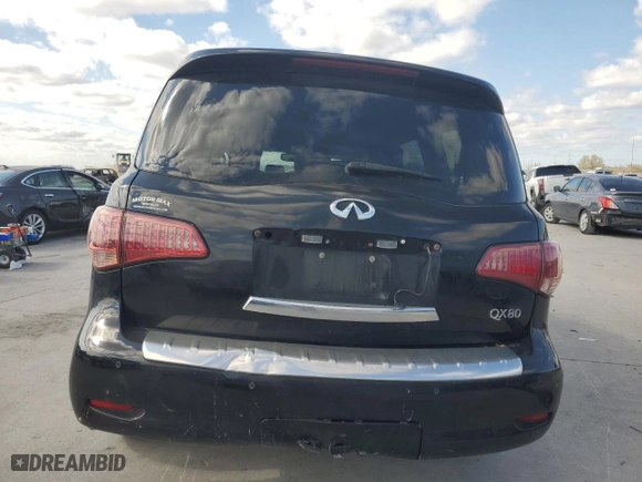 2015 Infiniti QX80 with VIN JN8AZ2NC2F9370688, listed as a Copart auction lot 48416095 with 0 mi miles and Salvage Title. Bid and sale history available at carsss.com. Image 6.