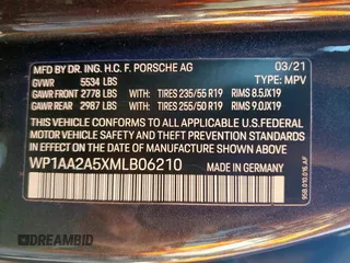 2021 Porsche Macan with VIN WP1AA2A5XMLB06210, listed as a Copart auction lot 58085225 with 38,015 mi miles and Salvage title. Bid and sale history available at DreamBid. Image 14.