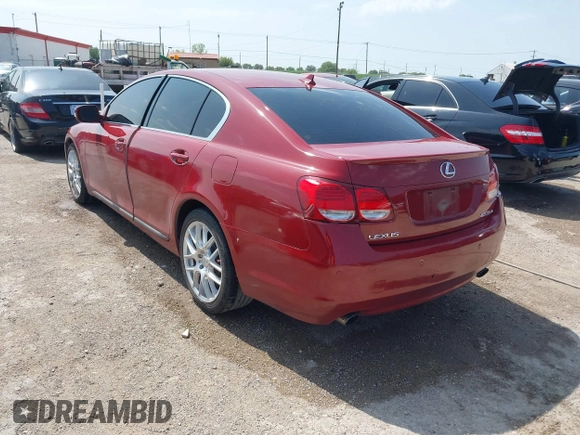 2008 Lexus GS 350 with VIN JTHBE96S880039601, listed as a IAAI auction lot 41929475 with 222,066 mi miles. Bid and sale history available at carsss.com. Image 3.