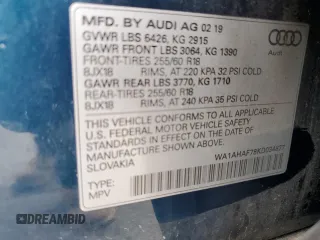 2019 Audi Q7 Premium z VIN WA1AHAF78KD034877, wystawiony jako Copart lot #49849665 z przebiegiem 43 663 mil mil oraz Szkoda całkowita • Salvage title. Historia ofert i sprzedaży dostępna na DreamBid. Obrazek 14.
