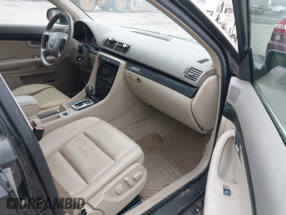 2004 Audi A4 3.0L with VIN WAULT68EX4A233033, listed as a IAAI auction lot 42541208 with 121,539 mi miles and . Bid and sale history available at DreamBid. Image 5.