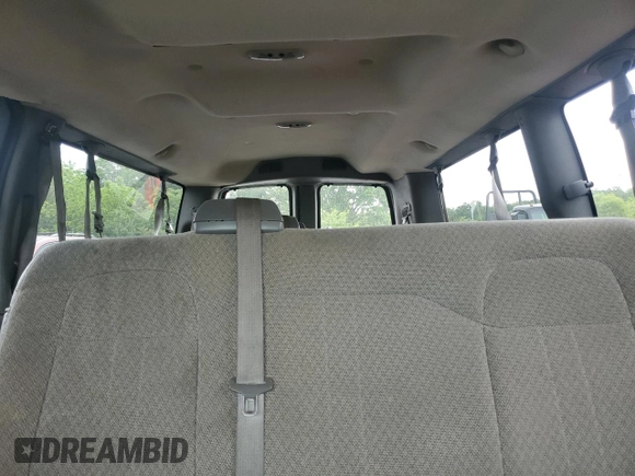 2012 Chevrolet Express Passenger 1LT with VIN 1GAZG1FG9C1143775, listed as a Copart auction lot 58383685 with Not provided miles and Salvage title. Bid and sale history available at DreamBid. Image 10.
