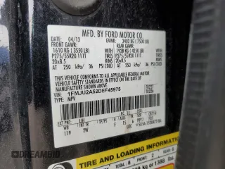 2013 Ford Expedition Limited with VIN 1FMJU2A52DEF45975, listed as a Copart auction lot 48716455 with 156,271 mi miles and Non repairable. Bid and sale history available at DreamBid. Image 13.