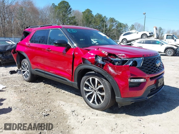 2023 Ford Explorer ST-Line with VIN 1FMSK7KH2PGB28056, listed as a IAAI auction lot 41645742 with 7,620 mi miles. Bid and sale history available at carsss.com. Image 1.