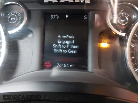 2019 Ram 1500 Big Horn/Lone Star with VIN 1C6RRFFGXKN817476, listed as a IAAI auction lot 41377652 with 76,184 mi miles. Bid and sale history available at carsss.com. Image 15.