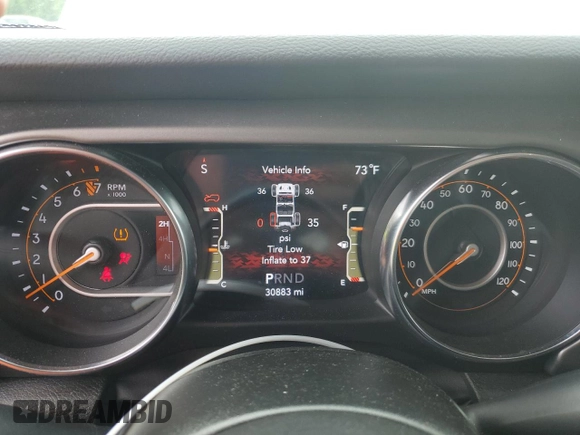 2022 Jeep Wrangler Unlimited Sport S with VIN 1C4HJXDG4NW235781, listed as a Copart auction lot 57184895 with 30,883 mi miles and Salvage title. Bid and sale history available at DreamBid. Image 9.
