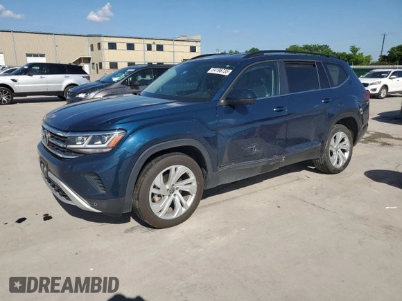 2021 Volkswagen Atlas SE z VIN 1V2WR2CA0MC543710, wystawiony jako Copart lot #54196735 z przebiegiem Nie podano mil oraz Szkoda całkowita • Salvage title. Historia ofert i sprzedaży dostępna na DreamBid. Obrazek 1.