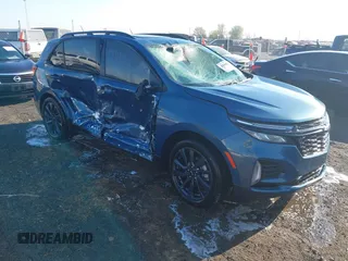 2024 Chevrolet Equinox RS with VIN 3GNAXMEG0RL283424, listed as a IAAI auction lot 41880334 with 16,823 mi miles and . Bid and sale history available at DreamBid. Image 1.