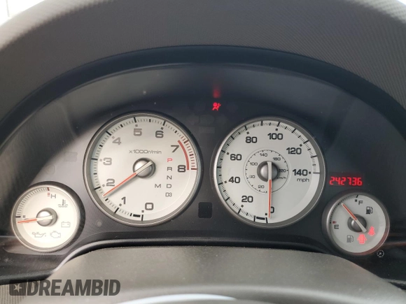 2005 Acura RSX with VIN JH4DC54835S004804, listed as a Copart auction lot 80336334 with 242,736 mi miles and Salvage Title. Bid and sale history available at carsss.com. Image 9.