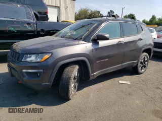 2018 Jeep Compass Trailhawk with VIN 3C4NJDDB8JT307863, listed as a Copart auction lot 66038444 with 46,514 mi miles and Salvage Title. Bid and sale history available at carsss.com. Image 1.