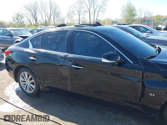 2015 Infiniti Q50 Premium with VIN JN1BV7AR2FM396677, listed as a IAAI auction lot 42017514 with 98,967 mi miles. Bid and sale history available at carsss.com. Image 12.