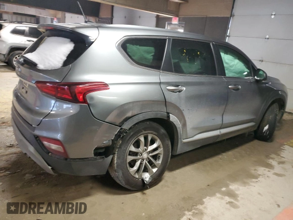 2019 Hyundai Santa Fe SE with VIN 5NMS23AD0KH079064, listed as a Copart auction lot 45982265 with 72,184 mi miles and Salvage Title. Bid and sale history available at DreamBid. Image 3.