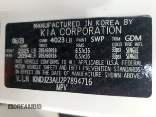 2023 Kia Soul LX with VIN KNDJ23AU2P7894716, listed as a Copart auction lot 51801915 with 59,126 mi miles and Salvage Title. Bid and sale history available at DreamBid. Image 15.