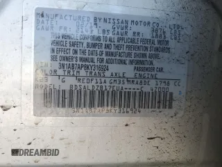 2019 Nissan Sentra SV with VIN 3N1AB7AP8KY316924, listed as a Copart auction lot 46639415 with Not Provided miles and Salvage Title. Bid and sale history available at DreamBid. Image 13.