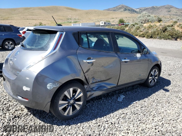 2015 Nissan LEAF SV with VIN 1N4AZ0CP6FC330144, listed as a Copart auction lot 61944543 with 66,493 mi miles. Bid and sale history available at carsss.com. Image 3.