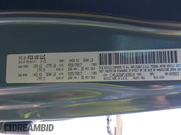 2015 Jeep Wrangler Unlimited Freedom с VIN 1C4BJWDG6FL639510, выставлен на аукционе IAAI как лот 42709305 с пробегом 122 266 миль миль и . История ставок и продаж доступна на DreamBid. Изображение 9.