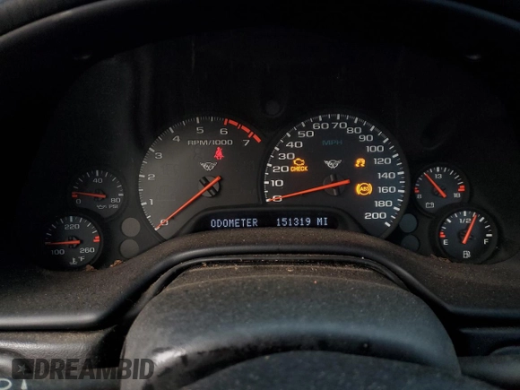 1998 Chevrolet Corvette with VIN 1G1YY22G9W5122927, listed as a Copart auction lot 44225405 with 151,319 mi miles and Salvage Title. Bid and sale history available at carsss.com. Image 9.