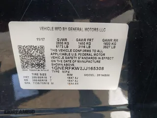 2018 Chevrolet Traverse LS with VIN 1GNERFKW2JJ165308, listed as a IAAI auction lot 40128843 with 93,619 mi miles. Bid and sale history available at carsss.com. Image 9.