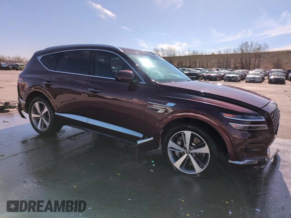 2021 Genesis GV80 with VIN KMUHCESC4MU040334, listed as a Copart auction lot 53325965 with 70,408 mi miles and Salvage title. Bid and sale history available at DreamBid. Image 4.