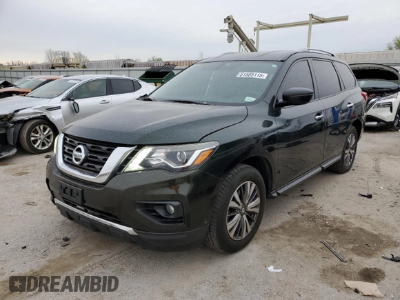 2019 Nissan Pathfinder SV z VIN 5N1DR2MM1KC578332, wystawiony jako Copart lot #51585115 z przebiegiem 113 522 mil mil oraz Szkoda całkowita • Salvage title. Historia ofert i sprzedaży dostępna na DreamBid. Obrazek 1.