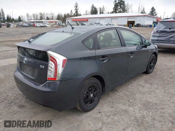 2012 Toyota Prius One with VIN JTDKN3DU5C1604697, listed as a IAAI auction lot 41830986 with 200,255 mi miles. Bid and sale history available at carsss.com. Image 4.