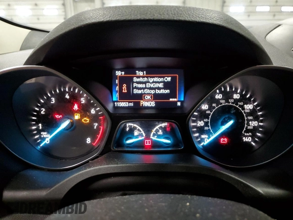 2017 Ford Escape Titanium with VIN 1FMCU0JD4HUE22551, listed as a Copart auction lot 55152455 with 115,653 mi miles and Clean Title. Bid and sale history available at carsss.com. Image 9.