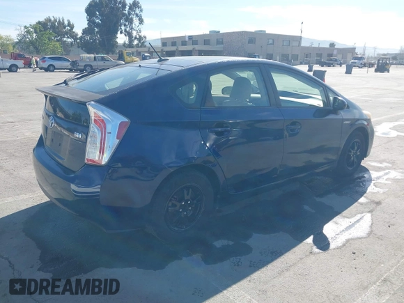 2013 Toyota Prius One with VIN JTDKN3DU0D1623630, listed as a IAAI auction lot 42015052 with 213,796 mi miles. Bid and sale history available at carsss.com. Image 4.