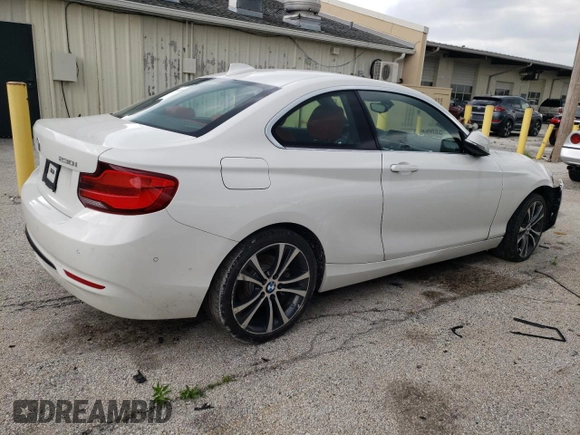 2018 BMW 2 Series 230i with VIN WBA2J1C52JVD09153, listed as a Copart auction lot 58341493 with 36,163 mi miles. Bid and sale history available at carsss.com. Image 3.