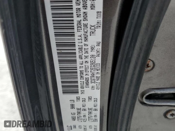 2014 Ram 2500 Tradesman with VIN 3C6TR4HT2EG265120, listed as a Copart auction lot 64656874 with Not provided miles and Non repairable. Bid and sale history available at DreamBid. Image 13.