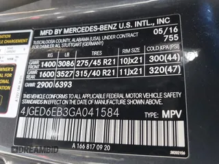 2016 Mercedes-Benz GLE 450 AMG z VIN 4JGED6EB3GA041584, wystawiony jako IAAI lot #41650263 z przebiegiem 146 554 mil mil oraz . Historia ofert i sprzedaży dostępna na DreamBid. Obrazek 9.