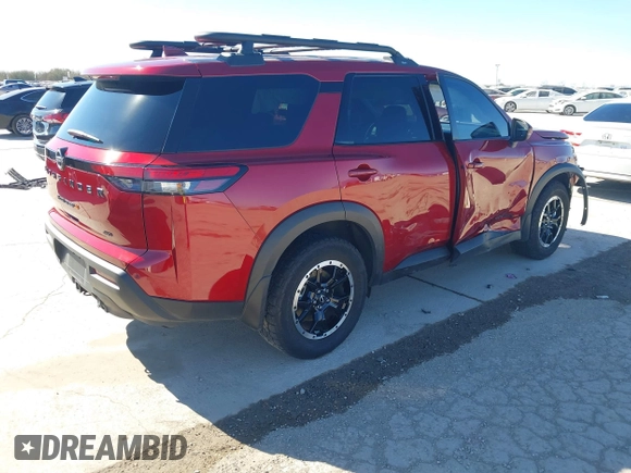 2023 Nissan Pathfinder Rock Creek with VIN 5N1DR3BD1PC263949, listed as a IAAI auction lot 41377932 with 15,878 mi miles and . Bid and sale history available at DreamBid. Image 4.