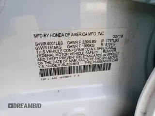 2018 Acura ILX with VIN 19UDE2F35JA003618, listed as a Copart auction lot 86491064 with 61,522 mi miles and Salvage Title. Bid and sale history available at carsss.com. Image 12.