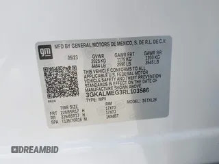 2024 GMC Terrain SLE z VIN 3GKALMEG3RL103586, wystawiony jako IAAI lot #42016804 z przebiegiem 21 596 mil mil oraz . Historia ofert i sprzedaży dostępna na DreamBid. Obrazek 9.