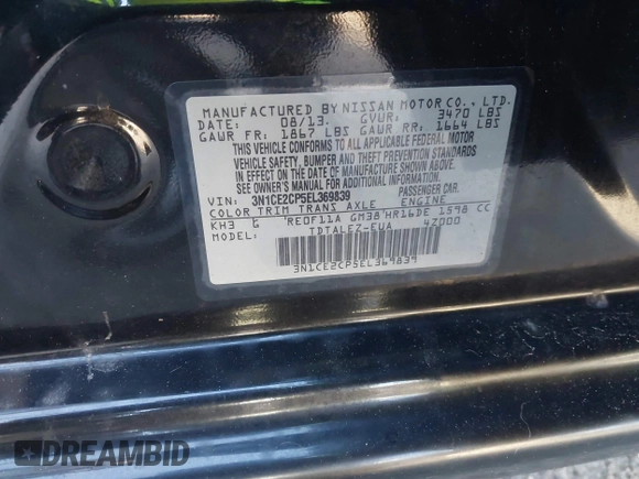 2014 Nissan Note SV with VIN 3N1CE2CP5EL369839, listed as a IAAI auction lot 40762299 with 134,938 mi miles and . Bid and sale history available at DreamBid. Image 9.