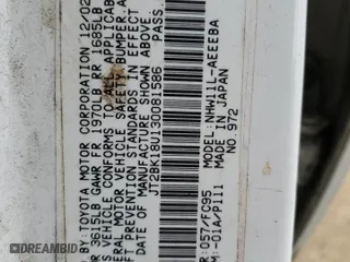 2003 Toyota Prius with VIN JT2BK18U130081586, listed as a Copart auction lot 47939685 with 183,141 mi miles and Salvage Title. Bid and sale history available at carsss.com. Image 14.