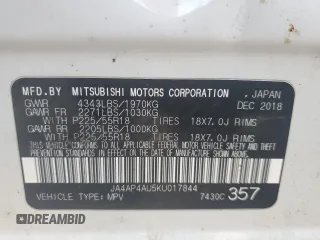 2019 Mitsubishi Outlander SE with VIN JA4AP4AU5KU017844, listed as a Copart auction lot 49783885 with 138,900 mi miles and Salvage title. Bid and sale history available at DreamBid. Image 15.